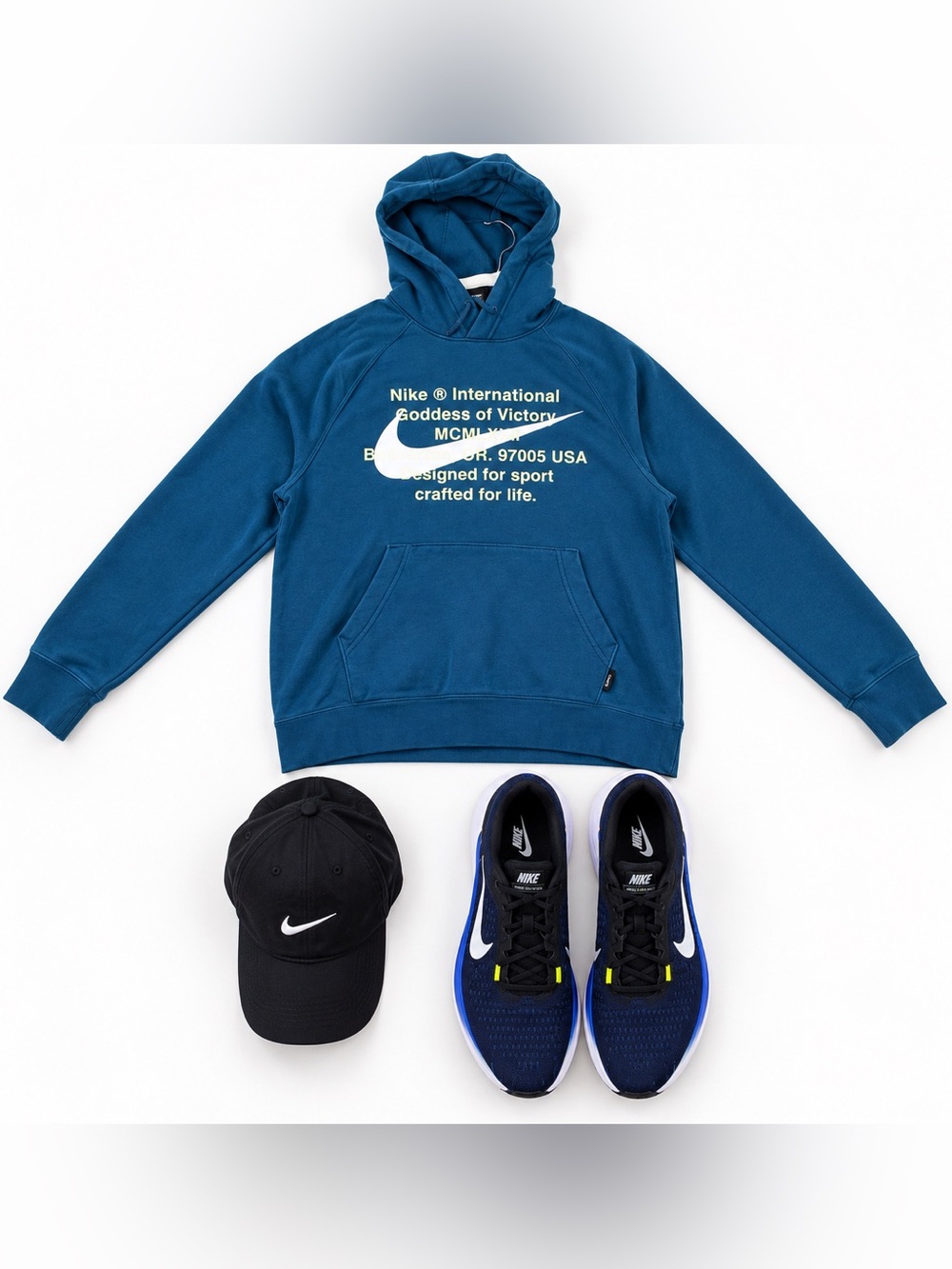 Nike Men hoodie + shoe + hat size L AND 8.5 3 piece set